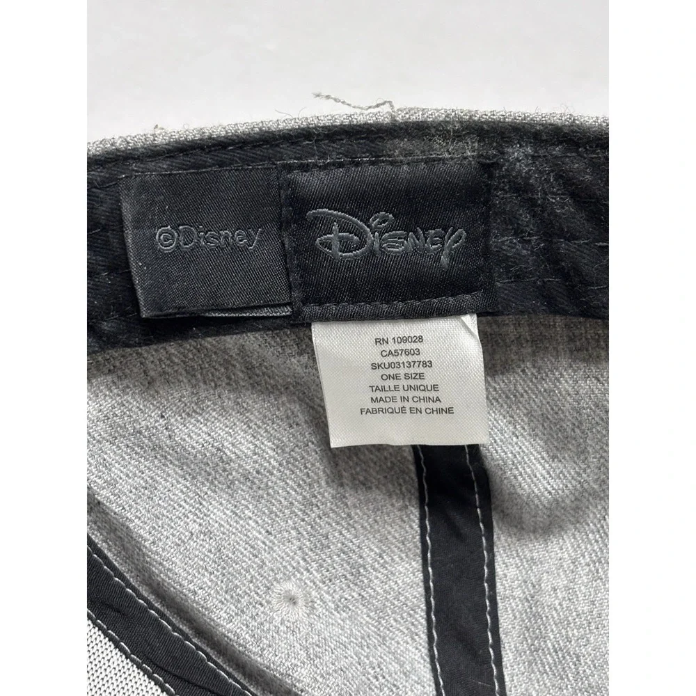 Disney Stitch Snapback Hat Gray Floral Brim Adjustable Cap Lilo‎ & Stitch OSFM